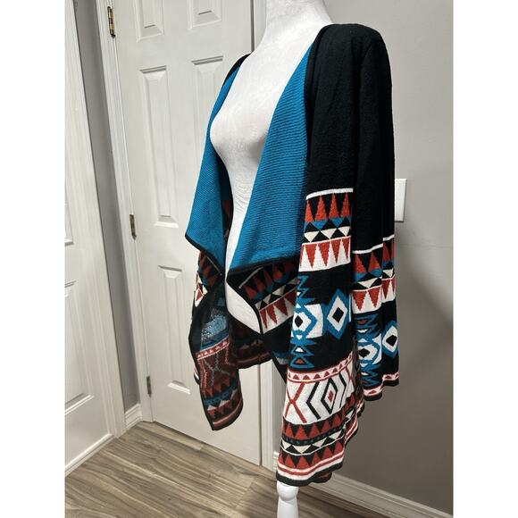Southwest Cowgirl Justice Open Front Cardigan Sweater Small Aztec Print Western - Picture 3 of 12